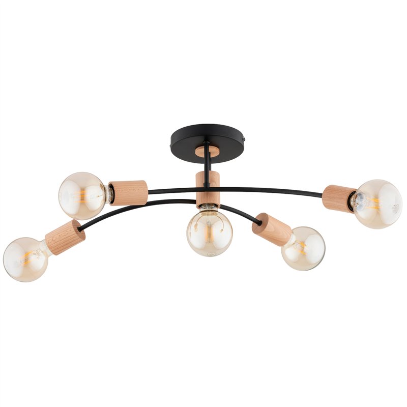 LANTI DREWNIANA 5xE27 Alfa Lampa Sufitowa LANTI DREWNIANA 5xE27 Alfa Lampa Sufitowa