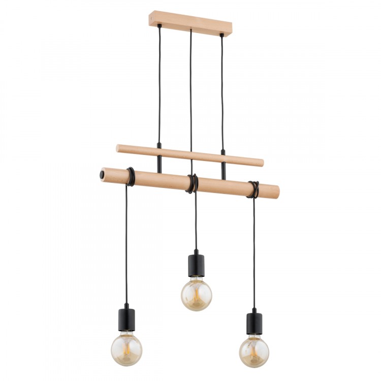 GENTO PRO DREWNIANA 3xE27 Alfa Lampa Wisząca 62314