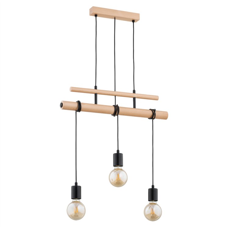 GENTO PRO DREWNIANA 3xE27 Alfa Lampa Wisząca