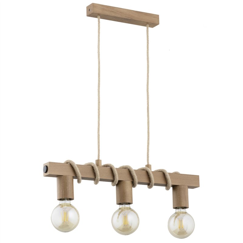 KALIPSO RUSTIKAL DREWNIANA 3xE27 Alfa Lampa Wisząca KALIPSO RUSTIKAL DREWNIANA 3xE27 Alfa Lampa Wisząca