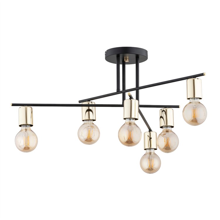 PANAMA MIX CZARNO-ZŁOTA 6xE27 Alfa Lampa Sufitowa