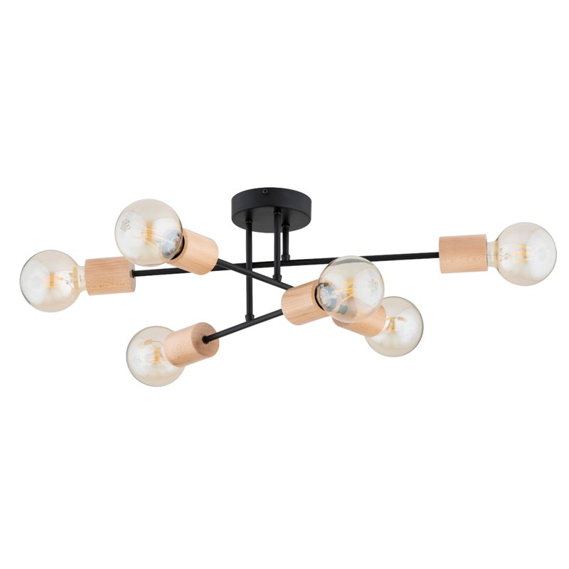 LA-STENA CZARNA 6xE27 Alfa Lampa Sufitowa LA-STENA CZARNA 6xE27 Alfa Lampa Sufitowa