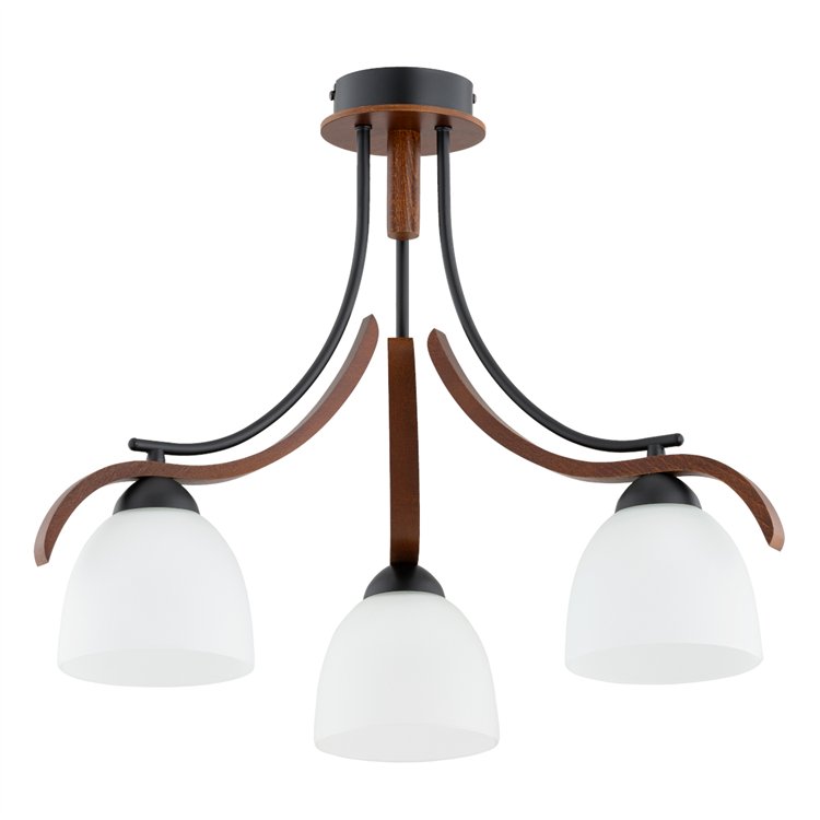 BAFIA 3xE27 DREWNIANA Alfa Lampa Sufitowa