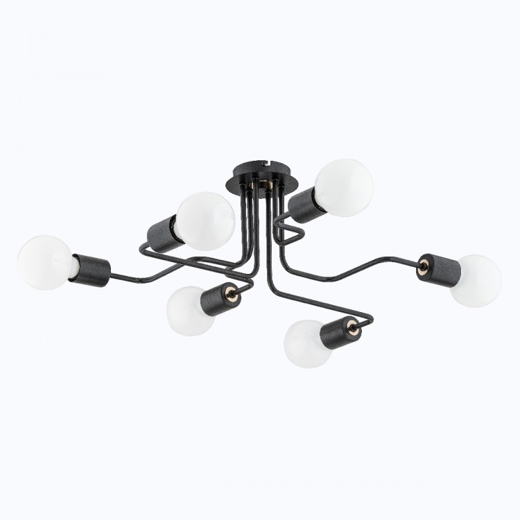 HARP CZARNA 6xE27 Alfa Lampa Sufitowa 62184