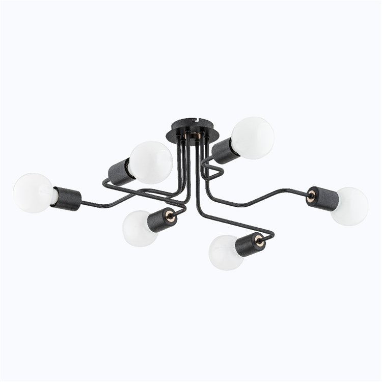 HARP CZARNA 6xE27 Alfa Lampa Sufitowa