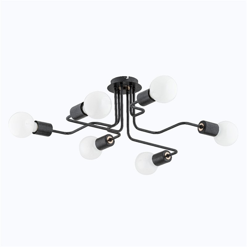 HARP CZARNA 6xE27 Alfa Lampa Sufitowa HARP CZARNA 6xE27 Alfa Lampa Sufitowa