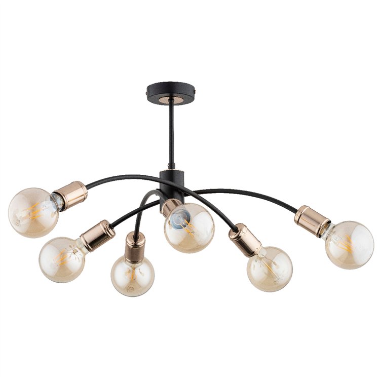 RALPH CZARNA 6xE27 Alfa Lampa Sufitowa