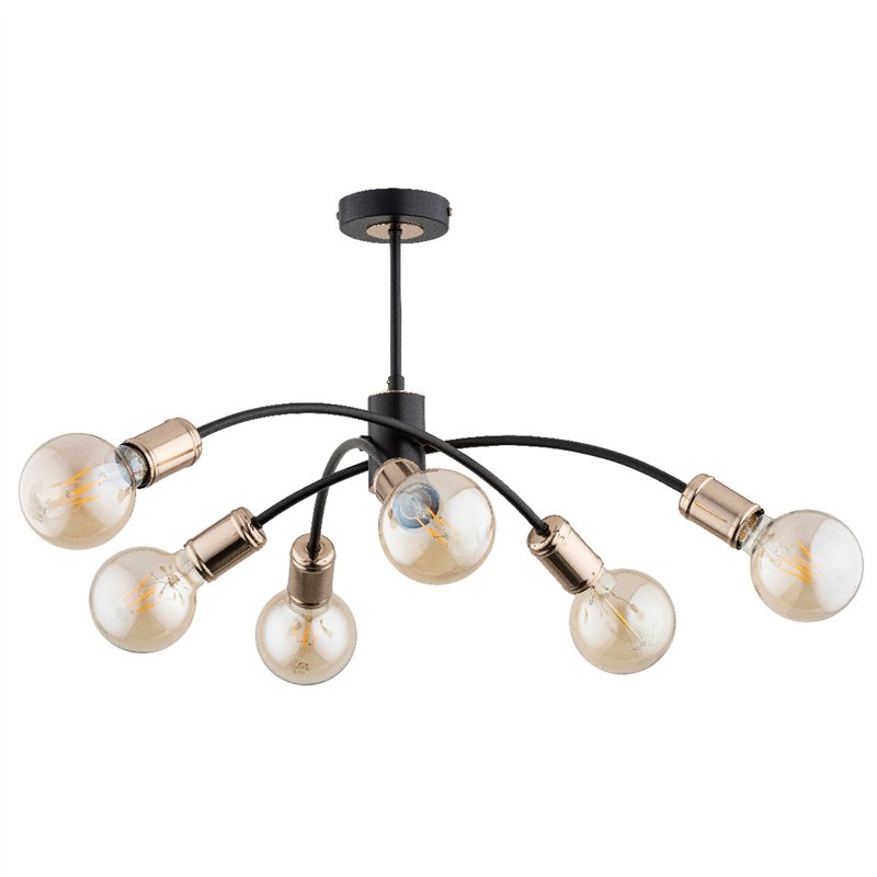 RALPH CZARNA 6xE27 Alfa Lampa Sufitowa RALPH CZARNA 6xE27 Alfa Lampa Sufitowa