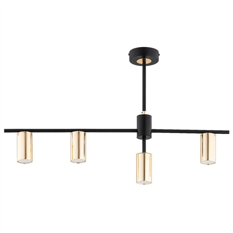 URSA CZARNA & ZŁOTA 4xGU10 Alfa Lampa Sufitowa