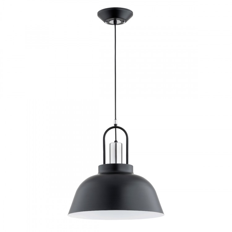 MIRAVE CZARNA & CHROM 1xE27 Alfa Lampa Wisząca 61312