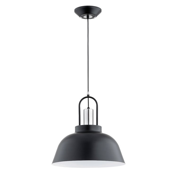 MIRAVE CZARNA & CHROM 1xE27 Alfa Lampa Wisząca