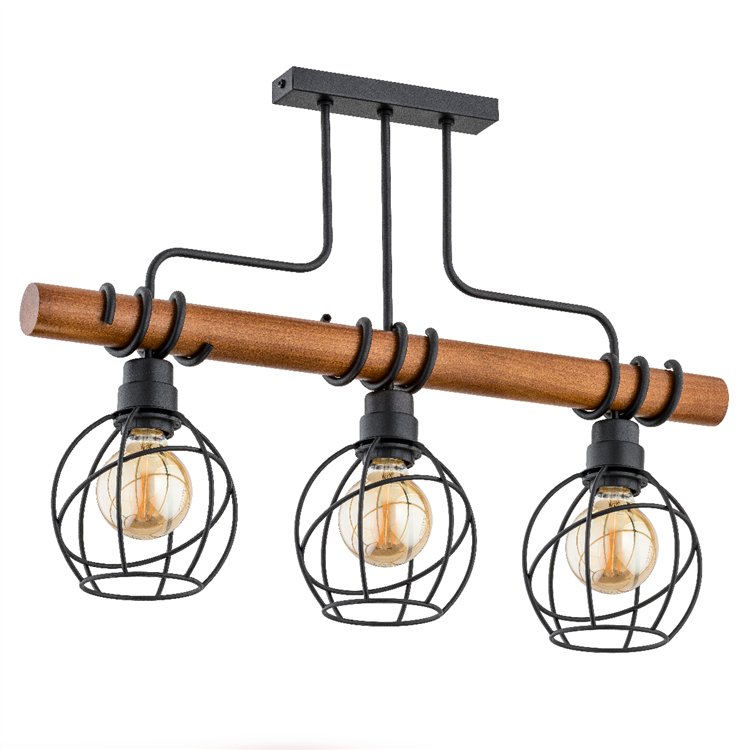FIBIA DRATO DREWNIANA 3xE27 Alfa Lampa Sufitowa