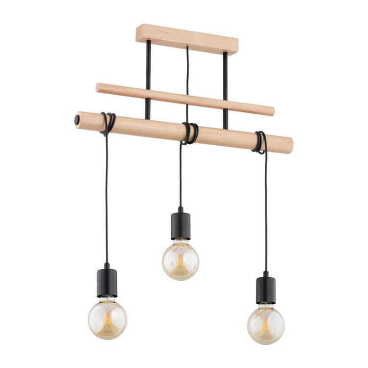 GENTO DREWNIANA 3xE27 Alfa Lampa Wisząca