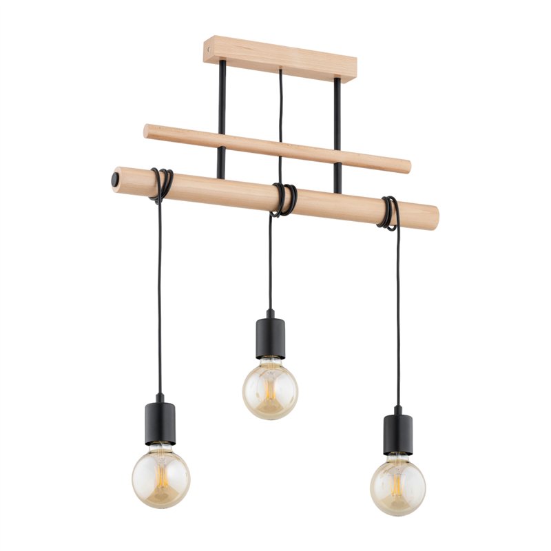 GENTO DREWNIANA 3xE27 Alfa Lampa Wisząca GENTO DREWNIANA 3xE27 Alfa Lampa Wisząca