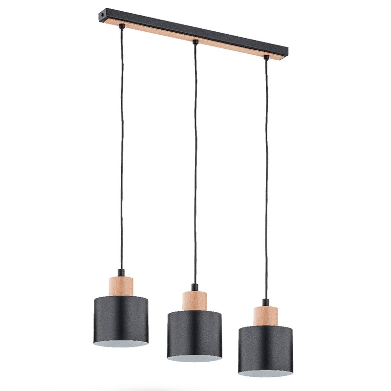 IVO CZARNA 3xE27 Alfa Lampa Wisząca IVO CZARNA 3xE27 Alfa Lampa Wisząca