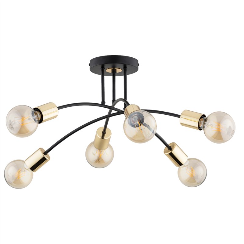 TILAN CZARNA 6xE27 Alfa Lampa Sufitowa TILAN CZARNA 6xE27 Alfa Lampa Sufitowa