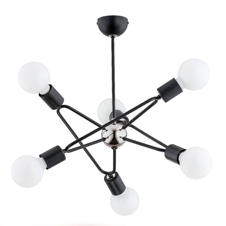 BARI CZARNA 6xE27 Alfa Lampa Sufitowa