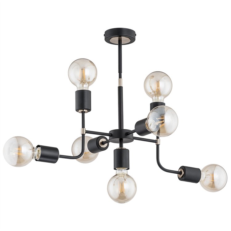 TRANSFORMERS CZARNA 7xE27 Alfa Lampa Sufitowa