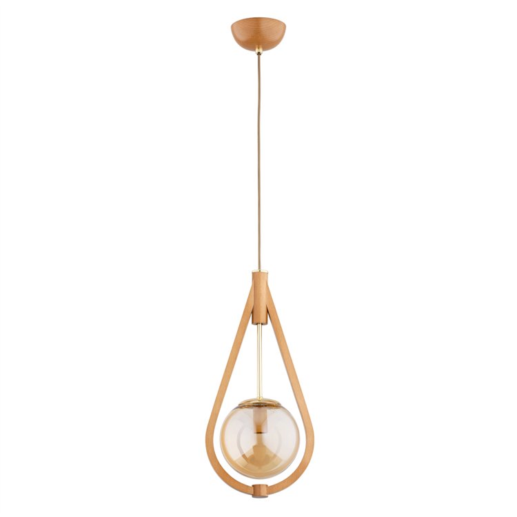 GOTA DREWNIANA 1xE27 Alfa Lampa Wisząca