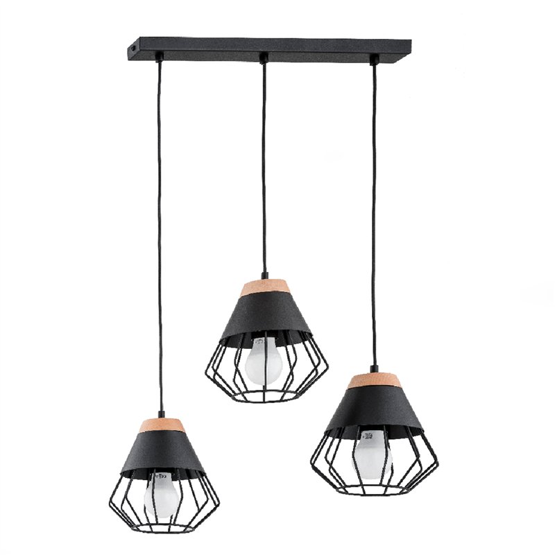 RINA CZARNA 3xE27 Alfa Lampa Wisząca RINA CZARNA 3xE27 Alfa Lampa Wisząca