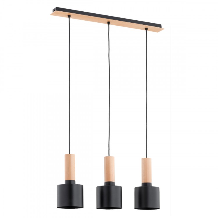KASTEL RETRO DREWNIANA 3xE27 Alfa Lampa Wisząca 62327