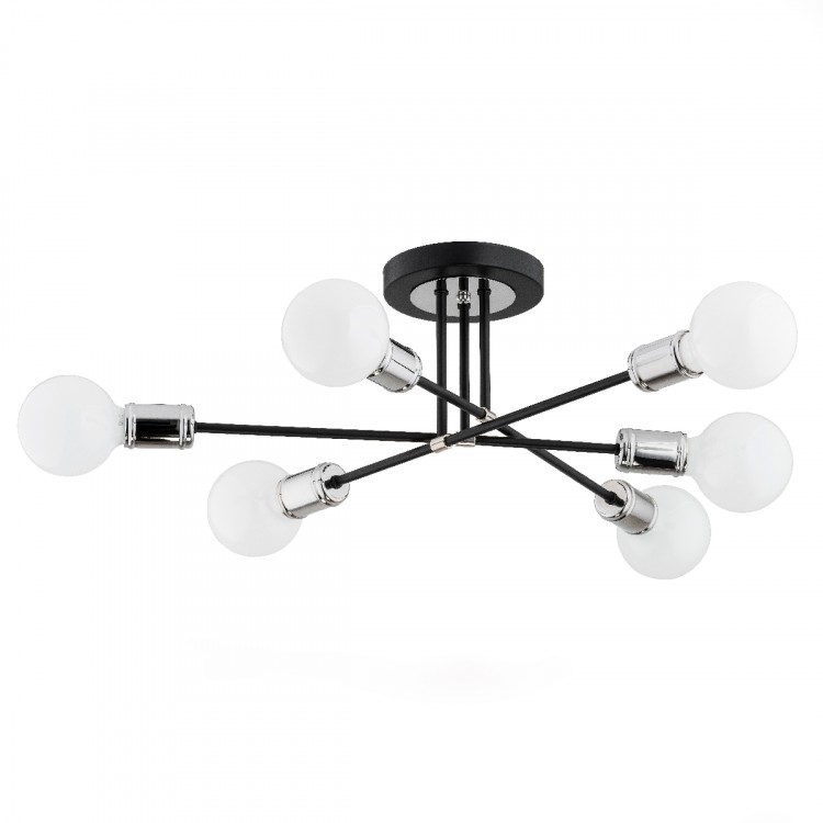 TOLEDO CZARNA 6xE27 Alfa Lampa Sufitowa 62128