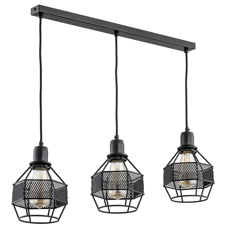 BLISTER CZARNA 3xE27 Alfa Lampa Wisząca
