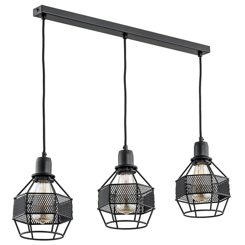 BLISTER CZARNA 3xE27 Alfa Lampa Wisząca BLISTER CZARNA 3xE27 Alfa Lampa Wisząca