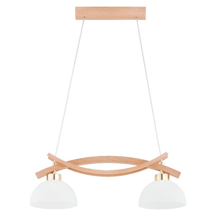 NASA DREWNIANA & ZŁOTA 2xE27 Alfa Lampa Wisząca 62505