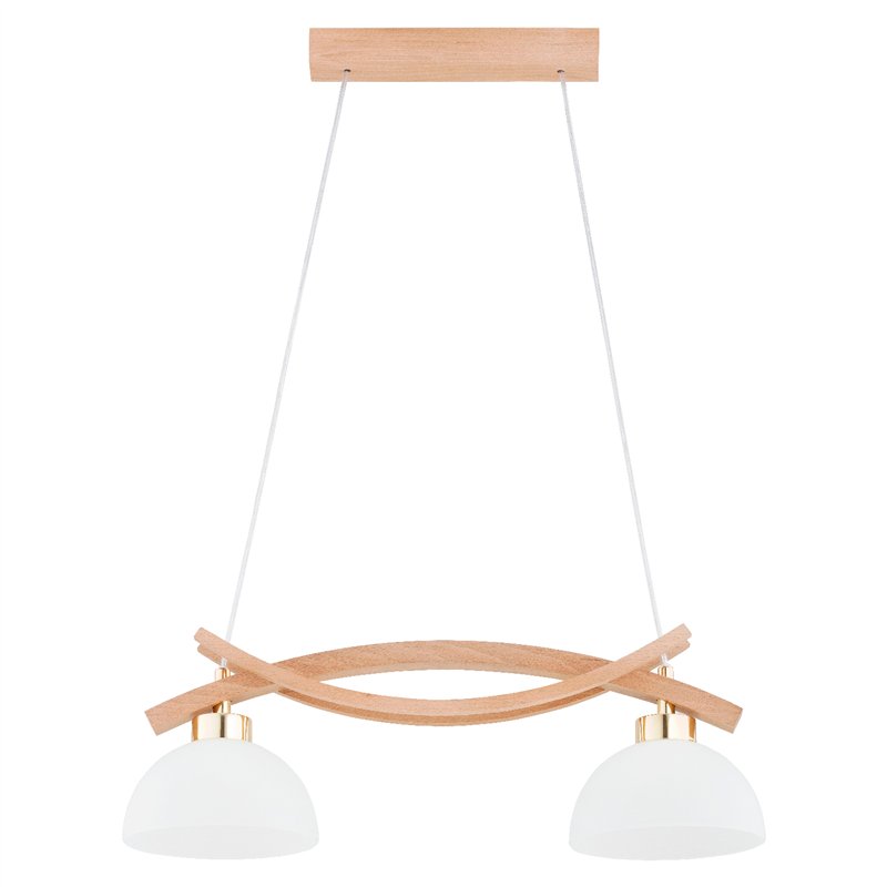 NASA DREWNIANA & ZŁOTA 2xE27 Alfa Lampa Wisząca NASA DREWNIANA & ZŁOTA 2xE27 Alfa Lampa Wisząca