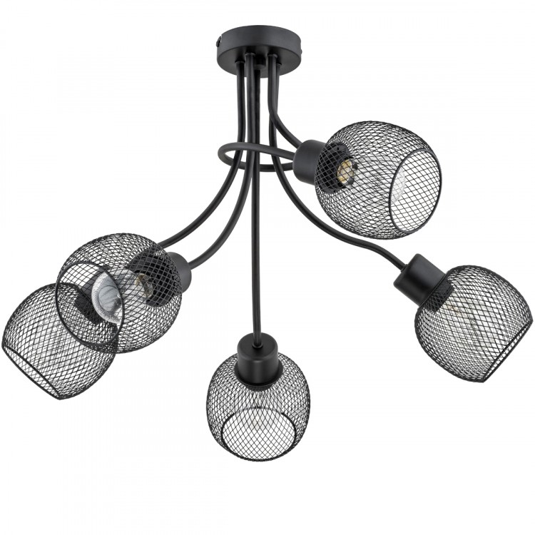 PLENA DUO CZARNA 5xE27 Alfa Lampa Sufitowa 25835