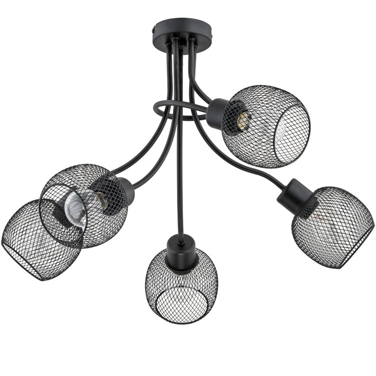 PLENA DUO CZARNA 5xE27 Alfa Lampa Sufitowa
