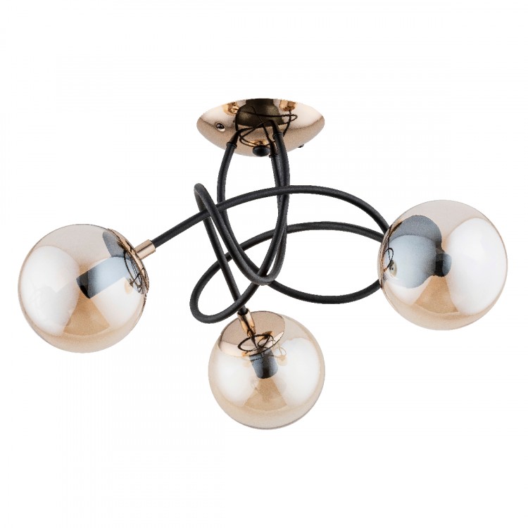 TIARA CZARNO-ZŁOTA 3xE14 Alfa Lampa Sufitowa 63022