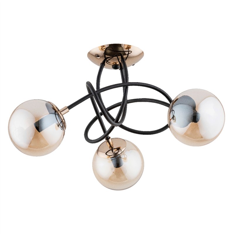 TIARA CZARNO-ZŁOTA 3xE14 Alfa Lampa Sufitowa TIARA CZARNO-ZŁOTA 3xE14 Alfa Lampa Sufitowa