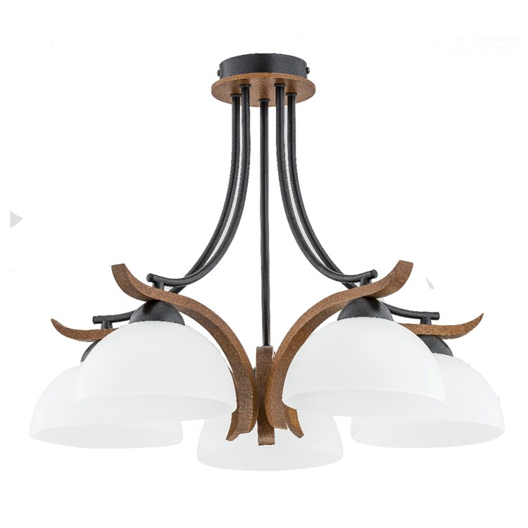BAFIA DREWNIANA 5xE27 Alfa Lampa Sufitowa