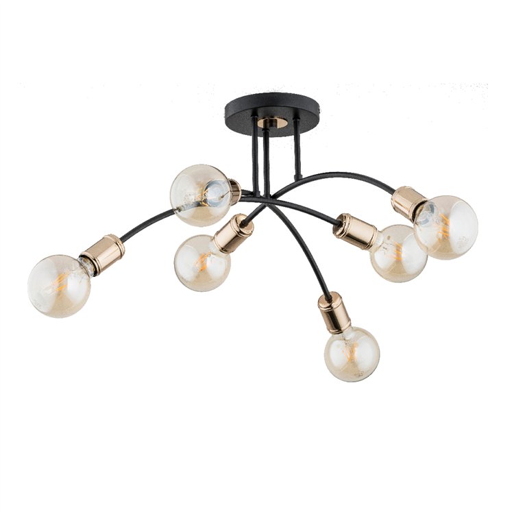 LANTI CZARNA 6xE27 Alfa Lampa Sufitowa