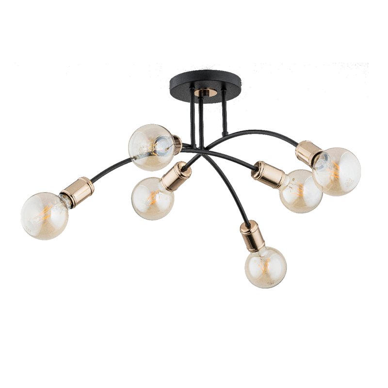 LANTI CZARNA 6xE27 Alfa Lampa Sufitowa LANTI CZARNA 6xE27 Alfa Lampa Sufitowa