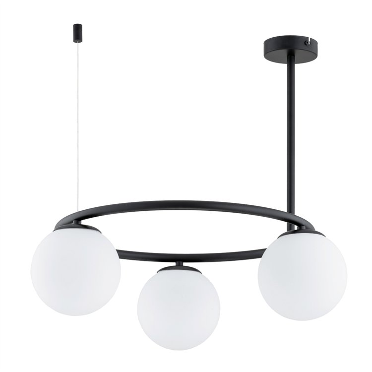 RINGO A3 CZARNA & BIAŁA 3xE14 Alfa Lampa Wisząca