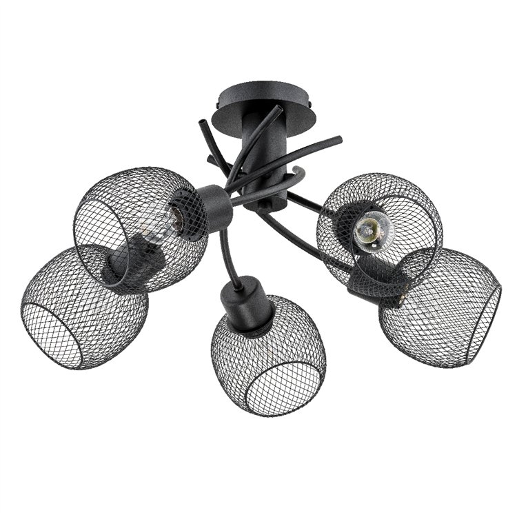 WATSA CZARNA 5xE27 Alfa Lampa Sufitowa
