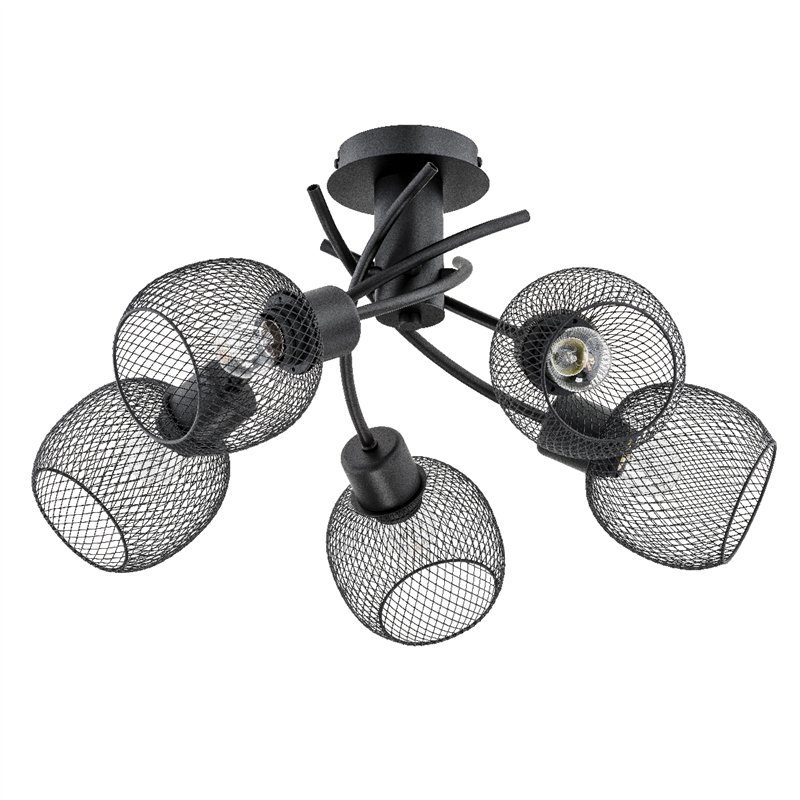 WATSA CZARNA 5xE27 Alfa Lampa Sufitowa WATSA CZARNA 5xE27 Alfa Lampa Sufitowa