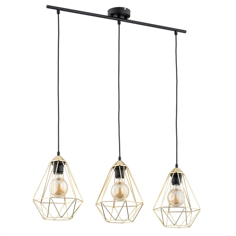 KOSMOS CZARNO-ZŁOTA 3xE27 Alfa Lampa Wisząca KOSMOS CZARNO-ZŁOTA 3xE27 Alfa Lampa Wisząca