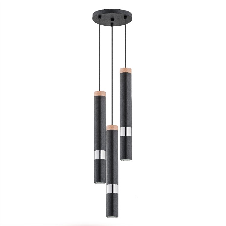 PARNA CZARNA 3xGU10 LED Alfa Lampa Wisząca