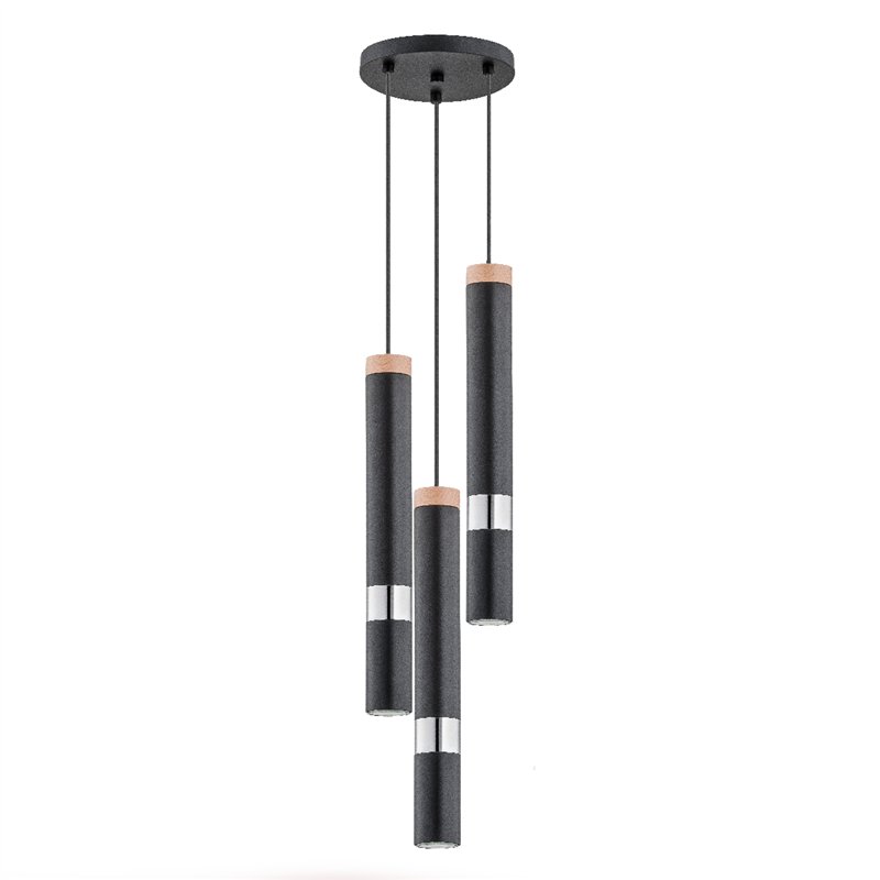 PARNA CZARNA 3xGU10 LED Alfa Lampa Wisząca PARNA CZARNA 3xGU10 LED Alfa Lampa Wisząca
