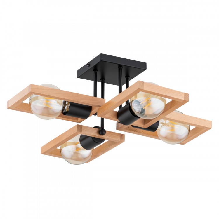 REZON DREWNIANA 4xE27 Alfa Lampa Sufitowa 63265