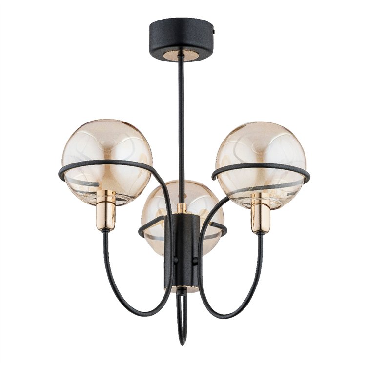 PETRA CZARNA 3xE14 Alfa Lampa Sufitowa
