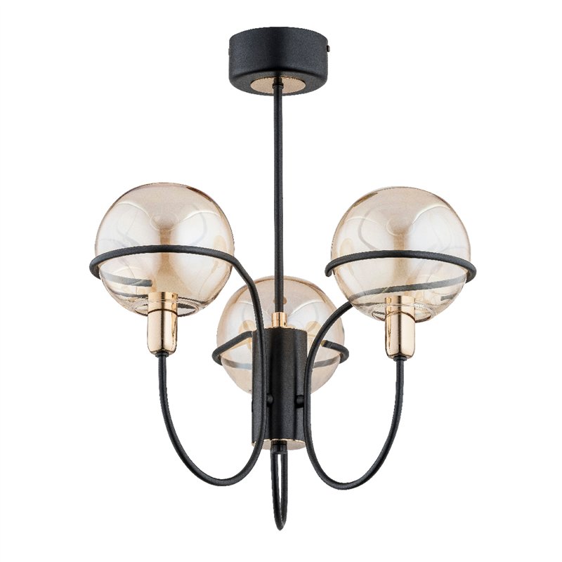 PETRA CZARNA 3xE14 Alfa Lampa Sufitowa PETRA CZARNA 3xE14 Alfa Lampa Sufitowa