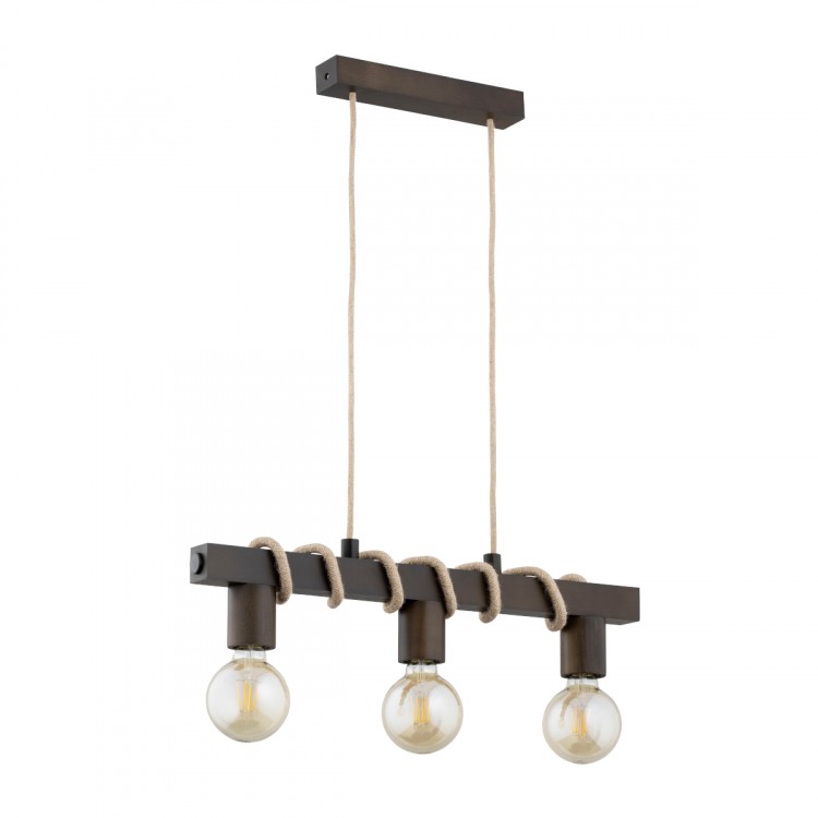 KALIPSO RETRO DREWNIANA 3xE27 Alfa Lampa Wisząca 62249