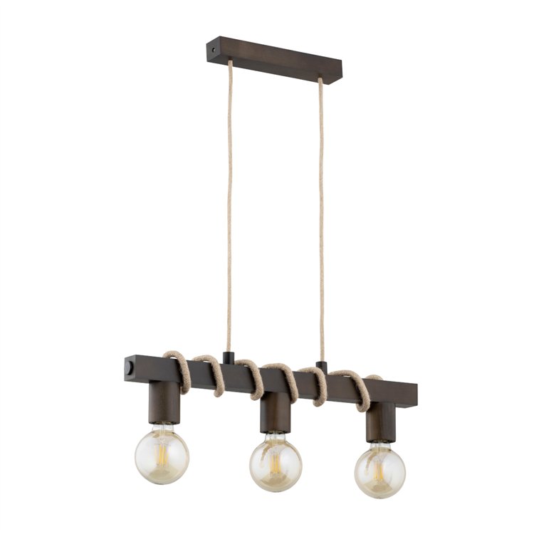 KALIPSO RETRO DREWNIANA 3xE27 Alfa Lampa Wisząca