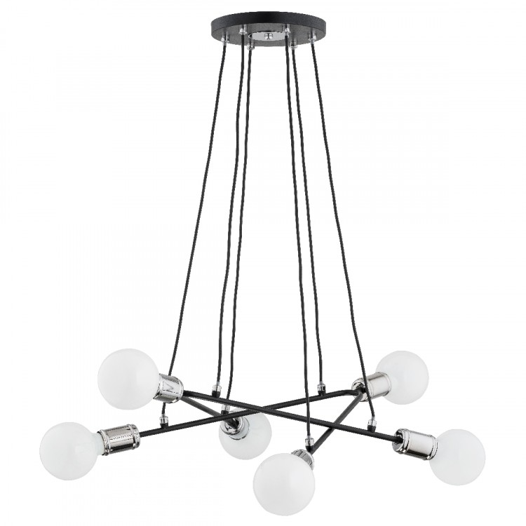 VIVIA CZARNA 6xE27 Alfa Lampa Wisząca 62122