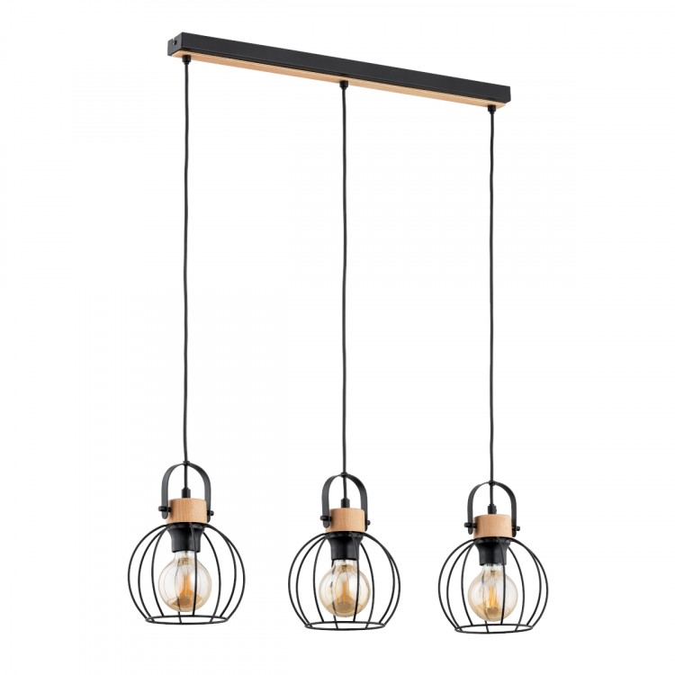 KALIKS CZARNA 3xE27 Alfa Lampa Wisząca 62360